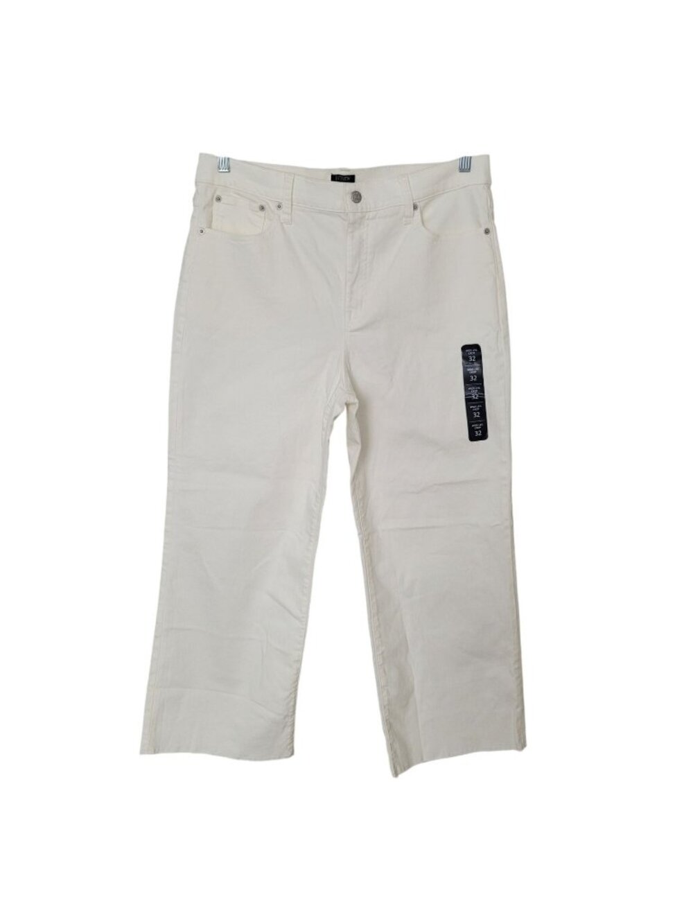 J.Crew Wide-Leg Cropped Jean Womens Size 32 Seashell White All-Day Stretch NWT